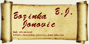 Božinka Jonović vizit kartica